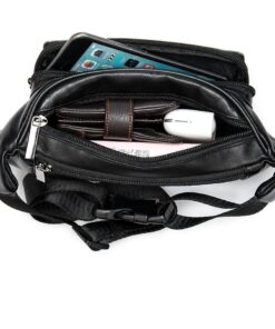 sac banane cuir homme vu de haut