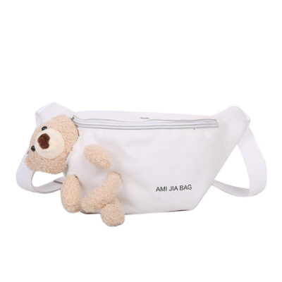 Sac bandoulière peluche gris oversize
